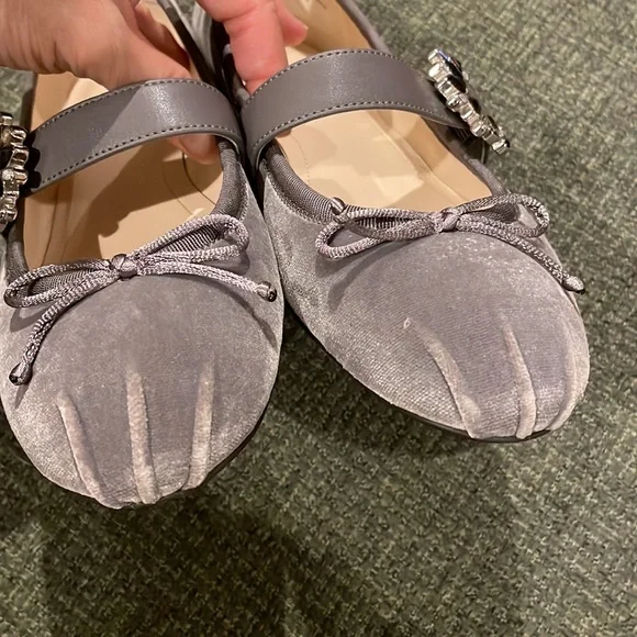 Nine West gray velvet Mary Janes (sz 7 1/2) - Picture 8 of 11